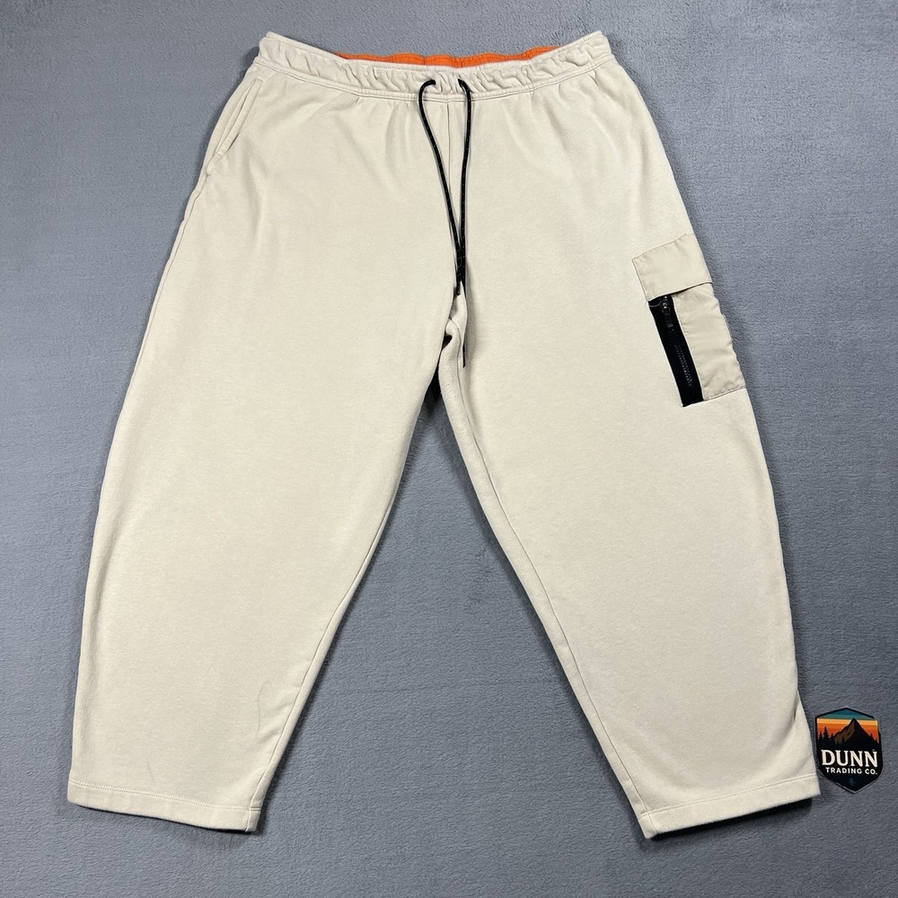 Nike Sweatpants Womens XL Tan Creme Relaxed Cargo Ratton Fleece Utility